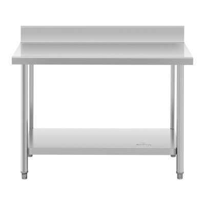 Mesa bancada de trabalho - aço inoxidável - 120 x 70 cm - 115 kg - com rebordo