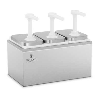 Dispensador de molhos com válvula - triplo - 3 x 2 litro