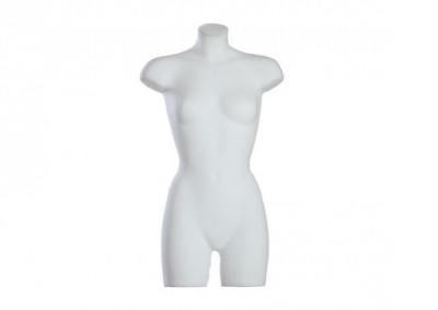 Busto feminino cor branco meio corpo em plástico rígido M6