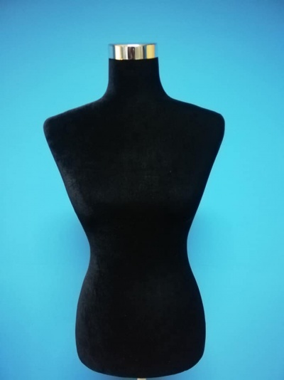 Manequim feminino para costura profissional completo cor preto tamanho 36/38 com base em aço inox