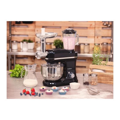 Robotizada de cozinha 3 em 1 - Batedeira planetária - 1200 W - tigela de 5 litro - 6 velocidades de mistura