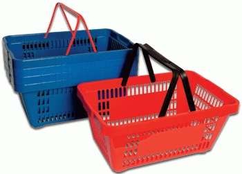 Cestos de Plástico com Pegas para Comercio.