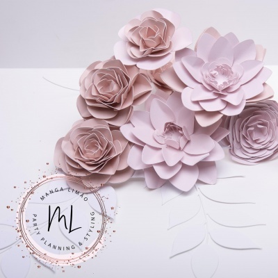 Topo de bolo Flores de Papel