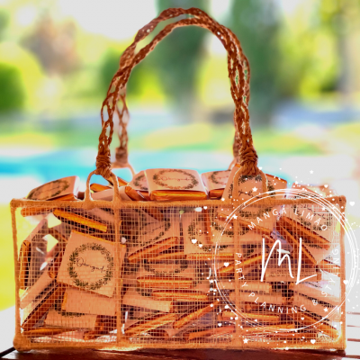 Pack 100 Napolitanas 'Obrigado' - Oferta cesto ráfia