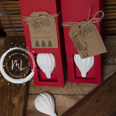 Balão de Ar quente em gesso perfumado em caixa de papel