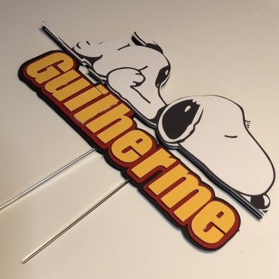 Topo de bolo Snoopy com nome
