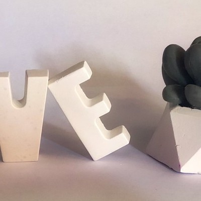 Vela Suculenta em base de gesso