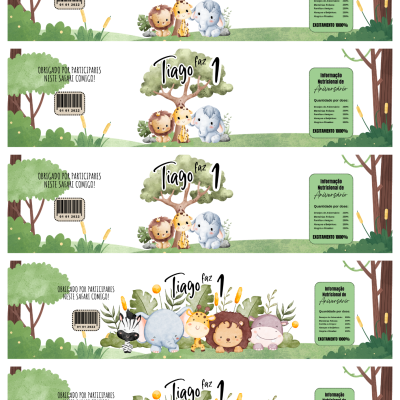 Rótulos Digitais Personalizados para Garrafas de Água