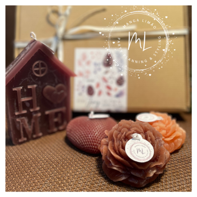 Pack 4 velas em caixa oferta Castanho e Castanho claro