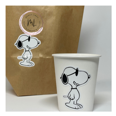 Pack com 10 Copos de Papel Personalizados Tema Snoopy ? Exclusivo Manga Limão