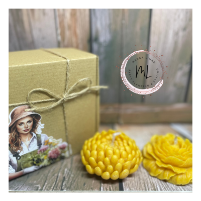 Velas Artesanais em Forma de Flor com Aroma de Limão - Exclusivas e Personalizáveis