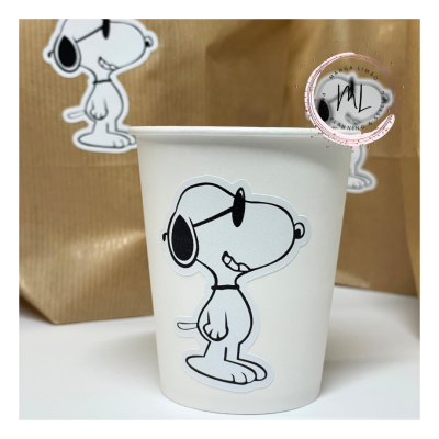 Pack com 10 Copos de Papel Personalizados Tema Snoopy ? Exclusivo Manga Limão