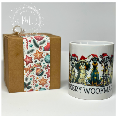Caneca “Merry Woofmas” – Cães Divertidos de Natal 300ml