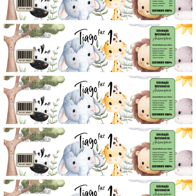 Rótulos Digitais Personalizados para Garrafas de Água