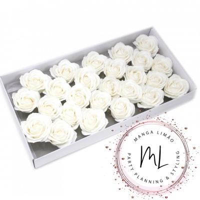 Botão de rosa em sabão Grande ( branco )