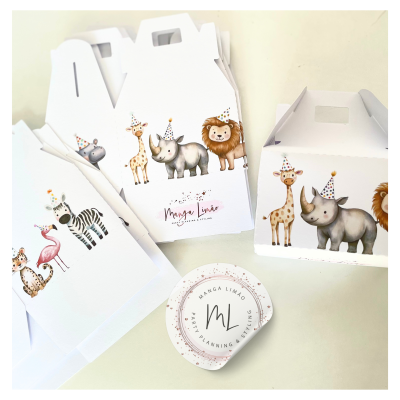 🌿 Caixas Lunch Box – Selva Encantada! 🐯🦒🐘🐵