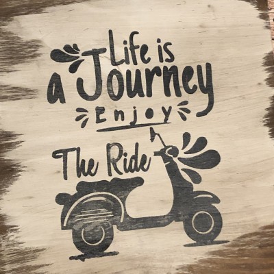 Placa madeira pintada