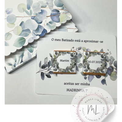 Convite para Madrinha ou Padrinho com Napolitanas Personalizadas