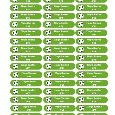 Etiquetas Escolares Futebol Personalizadas