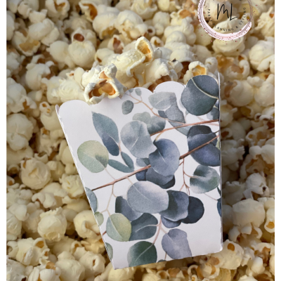 Pack 8 Copos de Pipocas ? Tema Eucalipto