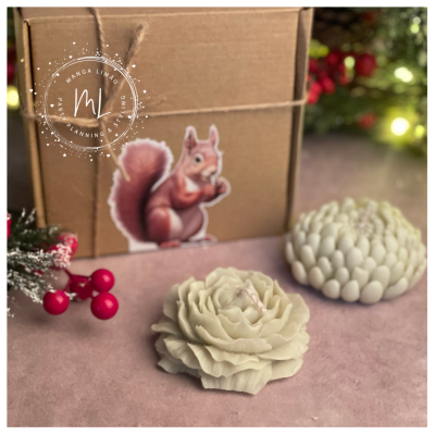 Velas Artesanais em Forma de Flor com Aroma canela - Exclusivas e Personalizáveis