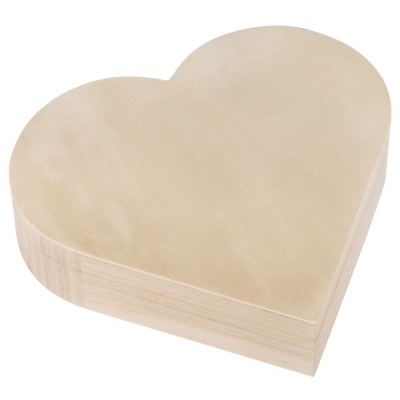 Caixa madeira em forma de coração