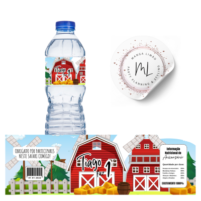 Rótulos Digitais Personalizados para Garrafas de Água
