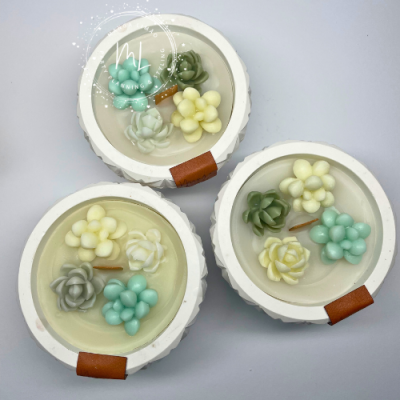 Vaso com Velas em Tons Pastel - Aroma único Aconchego de Inverno