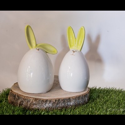 Conjunto Coelhos de Ceramica