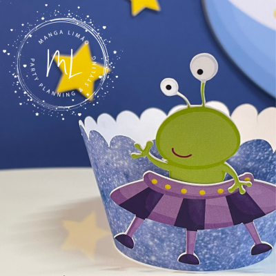 Cintas Cupcake Astronauta pack 6