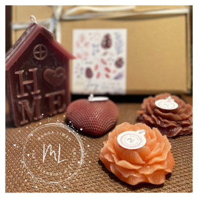 Pack 4 velas em caixa oferta Castanho e Castanho claro