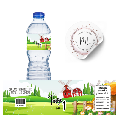 Rótulos Digitais Personalizados para Garrafas de Água