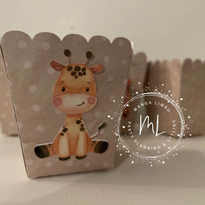 12 copos de pipocas Animais da selva