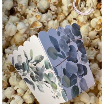 Pack 8 Copos de Pipocas ? Tema Eucalipto