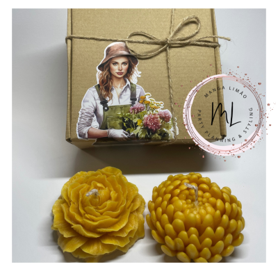 Velas Artesanais em Forma de Flor com Aroma de Limão - Exclusivas e Personalizáveis