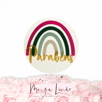 Topo de bolo Arco Iris