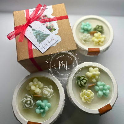 Vaso com Velas em Tons Pastel - Aroma único Aconchego de Inverno