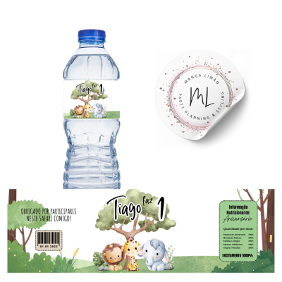 Rótulos Digitais Personalizados para Garrafas de Água