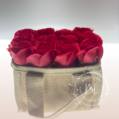 Saco com 12 botões de rosa de Sabão