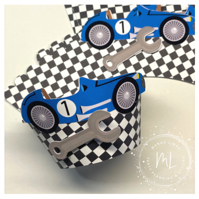 Cintas de Cupcake carro de corrida