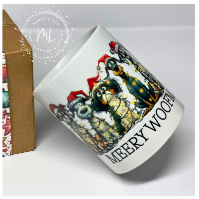 Caneca “Merry Woofmas” – Cães Divertidos de Natal 300ml
