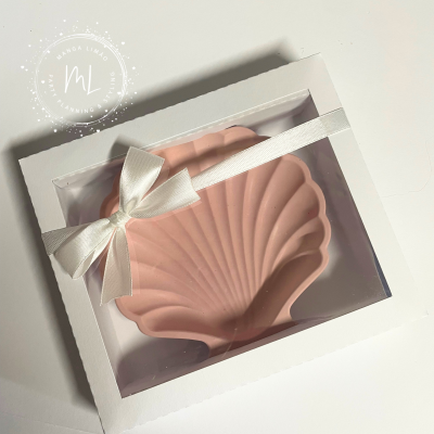 Concha cor de Rosa em gesso perfumado