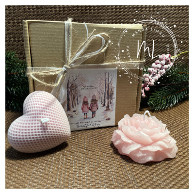 Pack oferta com 2 velas rosa bebé