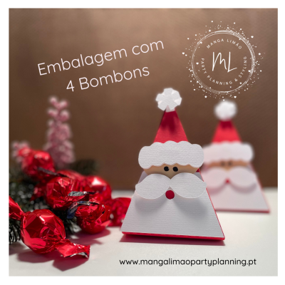 Caixa Pai Natal com 4 Bombons de chocolate