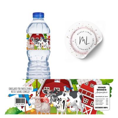 Rótulos Digitais Personalizados para Garrafas de Água