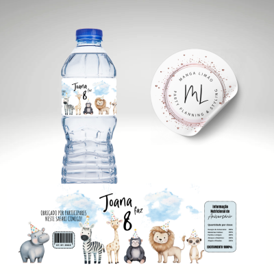 Rótulos Digitais Personalizados para Garrafas de Água