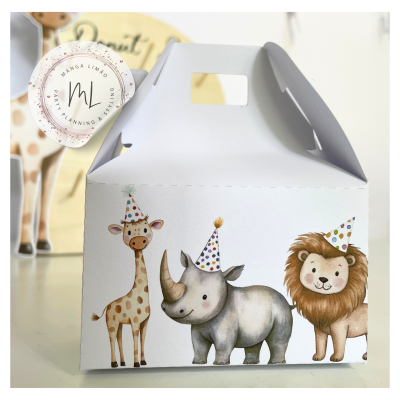 🌿 Caixas Lunch Box – Selva Encantada! 🐯🦒🐘🐵