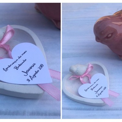 Prato Coração com Passarinho