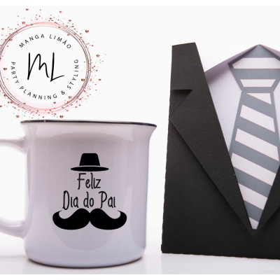 Caneca 'Feliz dia do Pai' mais Postal