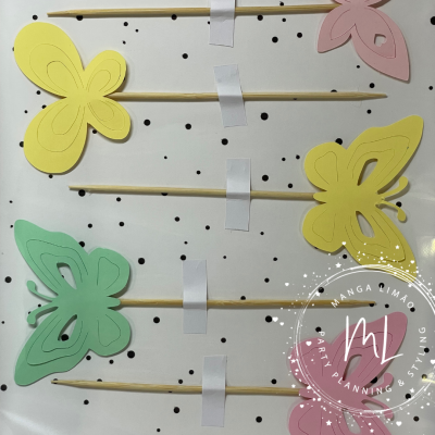 Topos de Bolo Borboletas sortidas